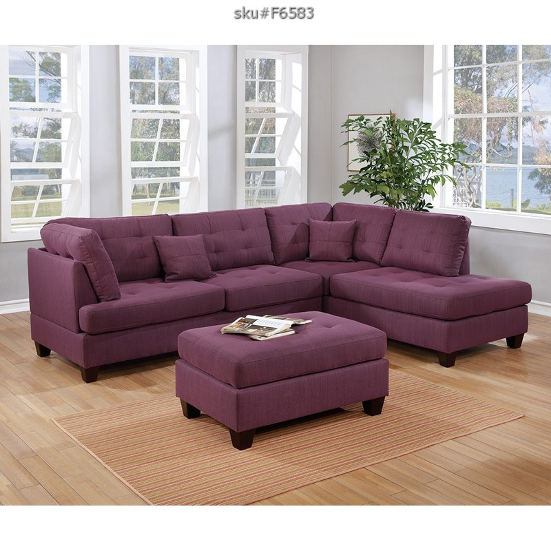 UPDATED 3PCS SECTIONAL WARM PURPLE