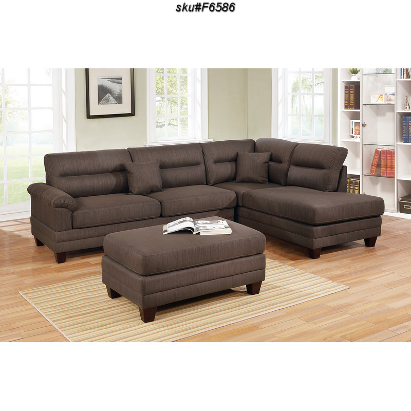 UPDATED 3PCS SECTIONAL BLACK COFFEE