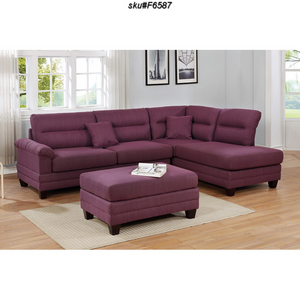 UPDATED 3PCS SECTIONAL WARM PURPLE