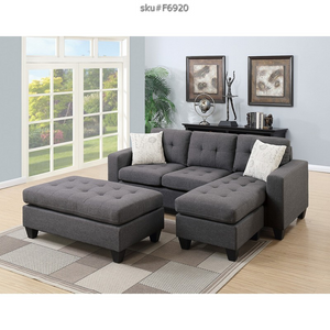 UPDATED 3PCS ALL-IN-ONE SECTIONAL BLUE GREY