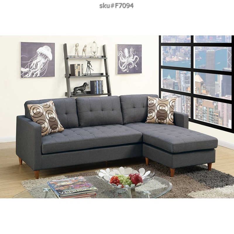 UPDATED 2PCS SECTIONAL BLUE GREY