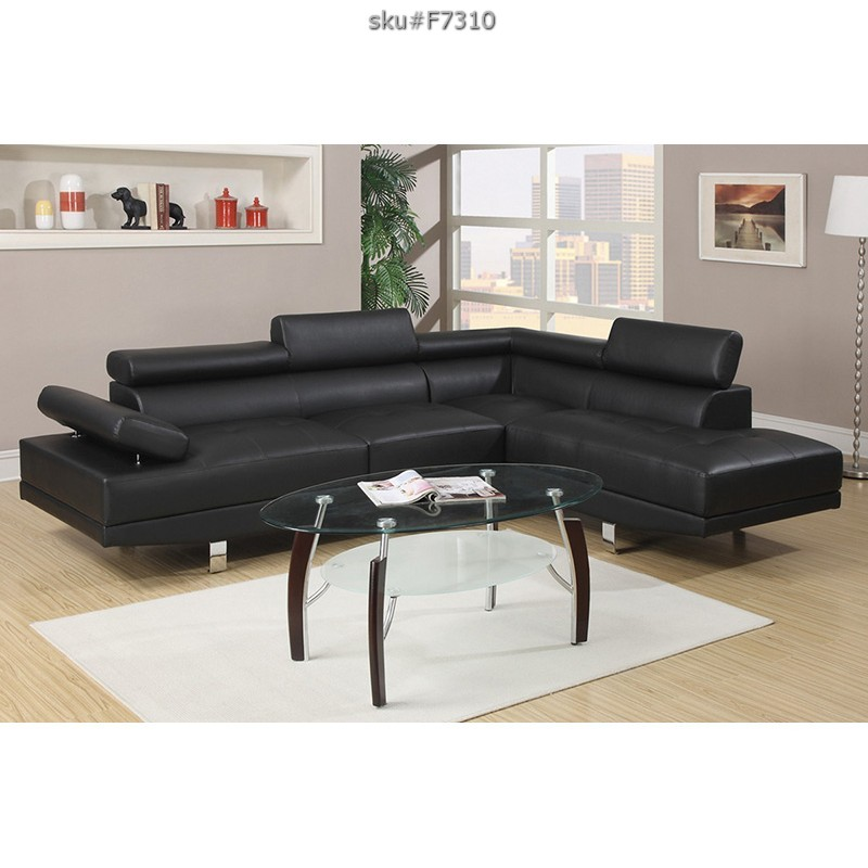 UPDATED 2PCS SECTIONAL SOFA BLACK