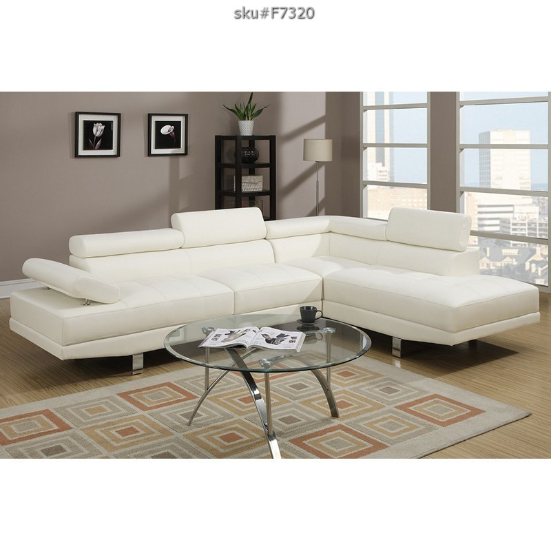 UPDATED 2PCS SECTIONAL SOFA WHITE