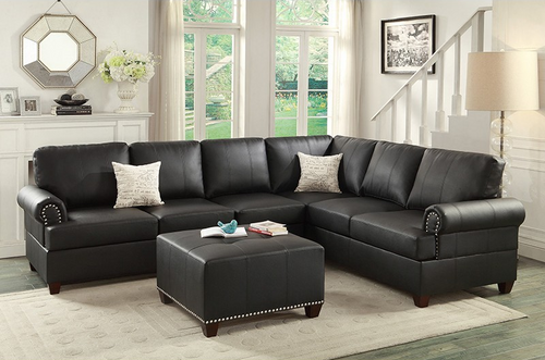 UPDATED F7841 BLACK SECTIONAL SOFA