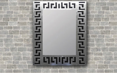 GRAKO Wood carved rectangular design mirror