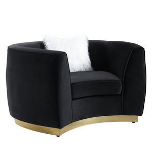 ACME ACHELLE BLACK VELVET CHAIR W/1 PILLOW