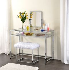 ACME COLEEN CHROME FINISH VANITY SET