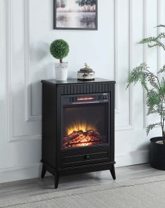 ACME HAMISH BLACK FINISH FIREPLACE