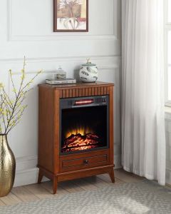 ACME HAMISH WALNUT FINISH FIREPLACE