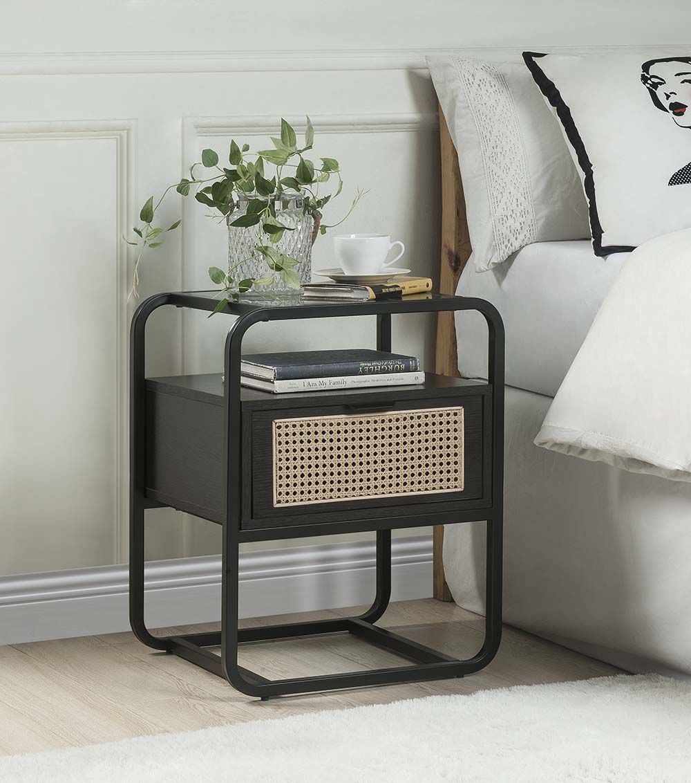 ACME COLSON BLACK FINISH ACCENT TABLE