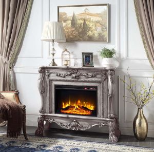 ACME DRESDEN VINTAGE BONE WHITE FINISH FIREPLACE