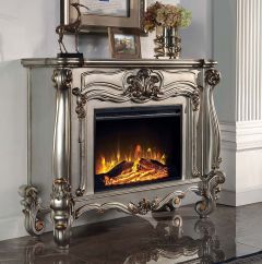 ACME VERSAILLES ANTIQUE PLATINUM FINISH FIREPLACE