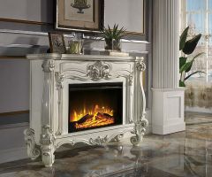 ACME VERSAILLES BONE WHITE FINISH FIREPLACE