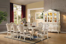 Load image into Gallery viewer, ACME CHANTELLE MARBLE TOP AND PEARL WHITE DINING ROOM SET (7 PC)