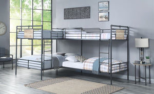 ACME CORDELIA SANDY BLACK, DARK BRONZE HAND-BRUSHED FINISH DOUBLE TWIN & DOUBLE FULL BUNK BED