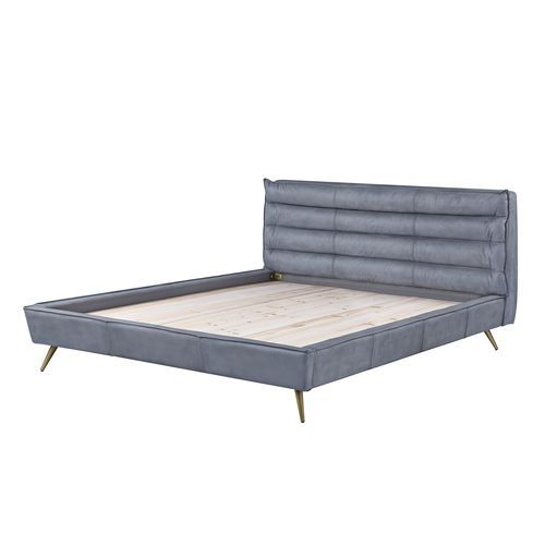 ACME DORIS GRAY TOP GRAIN LEATHER QUEEN BED