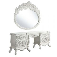 ACME VANAHEIM ANTIQUE WHITE FINISH VANITY DESK