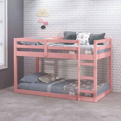 ACME GASTON II PINK FINISH TWIN LOFT BED