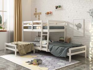 ACME MANOELA WHITE FINISH TRIPLE TWIN BUNK BED