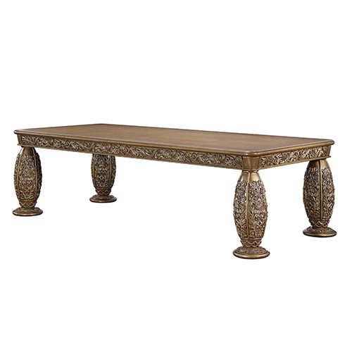 ACME CONSTANTINE BROWN AND GOLD DINING TABLE