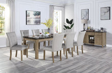 Load image into Gallery viewer, ACME CHARNELL MARBLE TOP AND OAK DINING TABLE