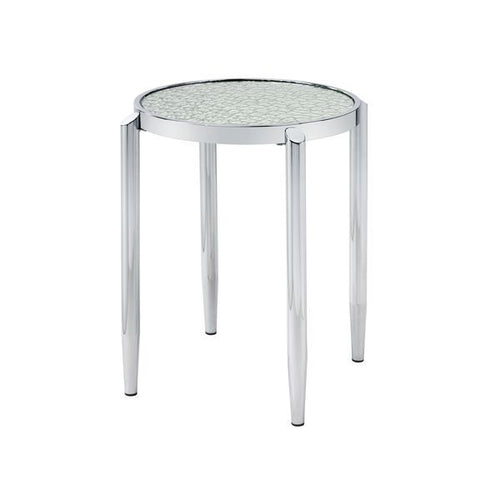 ACME ABBE GLASS & CHROME FINISH END TABLE