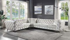 ACME ATRONIA BEIGE FABRIC SECTIONAL SOFA W/4 PILLOWS